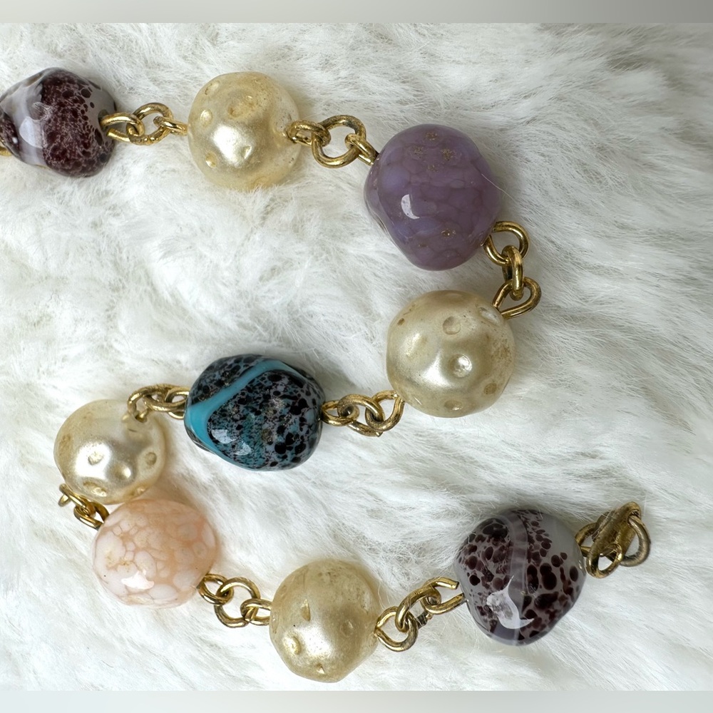 ❌SOLD💜Vintage Stone & Pearl Choker - Picture 4 of 7